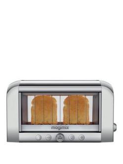 Magimix Polished Stainless Steel Glass 2-Slice Vision Toaster